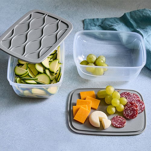 Glad To Go Snack Containers & Lids, Medium Rectangle, 3 Cups - 4 containers & lids