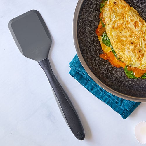 Flexible Silicone Spatula Turner Wide Non Stick Pancake Turner With  Stainless Steel Handle Kitchen Cooking Turner