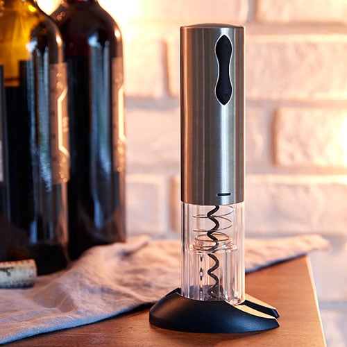 Electric Silver Wine Bottle Opener Cordless Corkscrew Rechargeable Cork Remover 