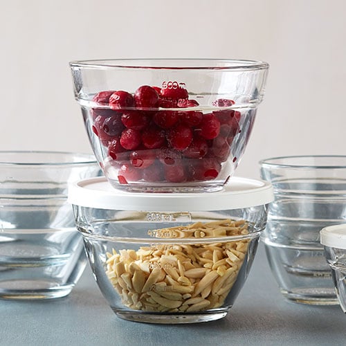 Glass Mixing Bowls with Lid - Set of 3