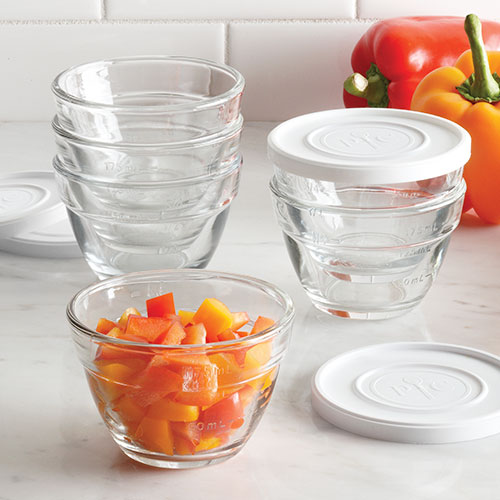 14-Piece Glass Bowls with Lids, Glass Salad Bowls Set - for Baking,  Cooking, Meal Prep and Kitchen Food Storage - Nesting and Microwave Safe 