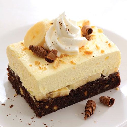 Banana Cream Brownie Squares