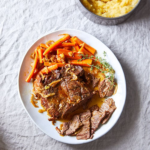 Pressure Cooker Pot Roast With Mashed Potatoes