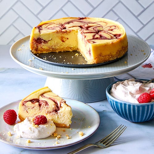 Lemon Raspberry Cheesecake With Raspberry Whipped Cream