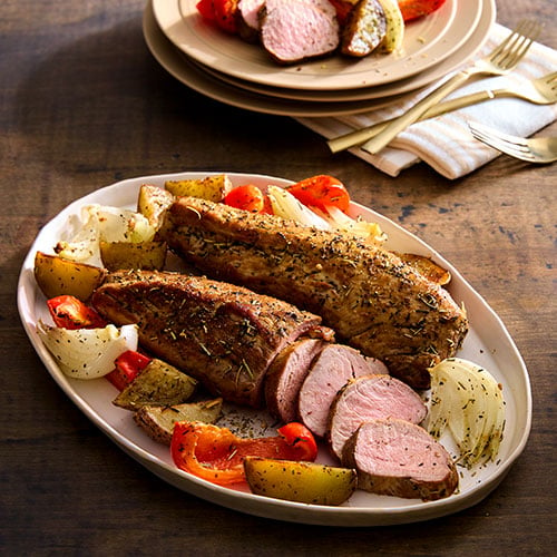 Rosemary-Crusted Pork Tenderloin with Vegetables