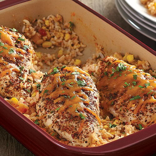 pampered chef deep covered baker chicken and rice recipes