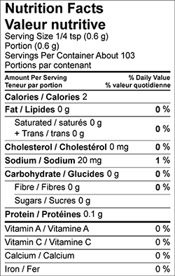 Nutrition Fact Panel 9056