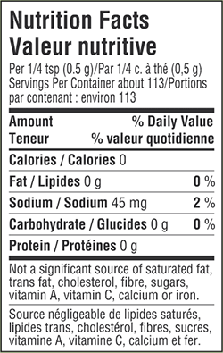 Nutrition Fact Panel 9733