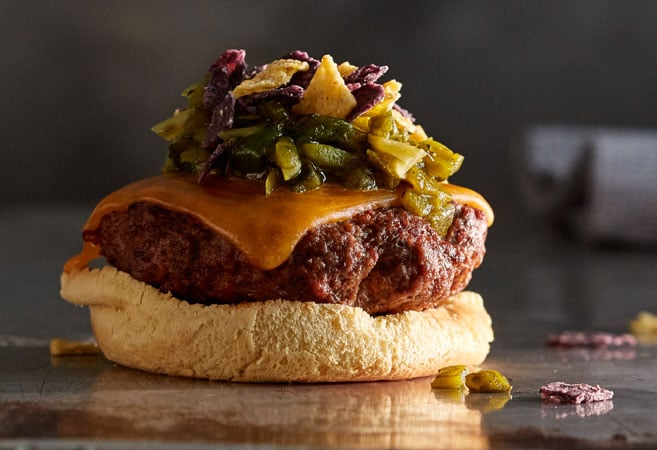 Green Chile Chorizo Burgers