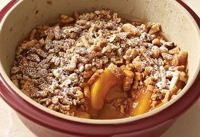 Microwave Deep Dish Peach Pie