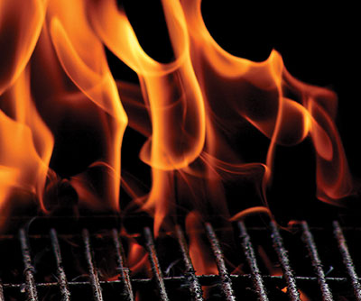 Fire on a Grill