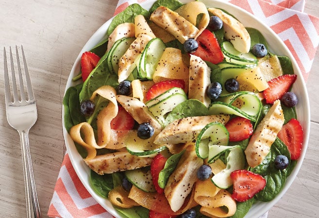 Ribboned Melon & Chicken Salad