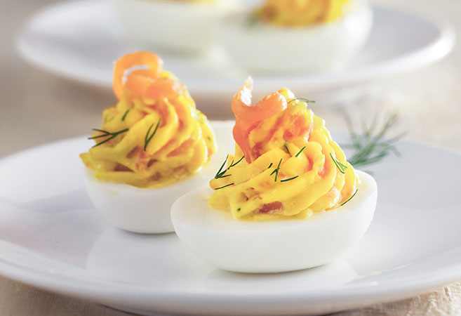 Smoked Salmon Deviled Eggs