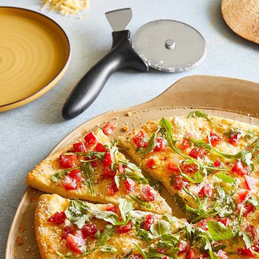 Pizza on a pizza stone