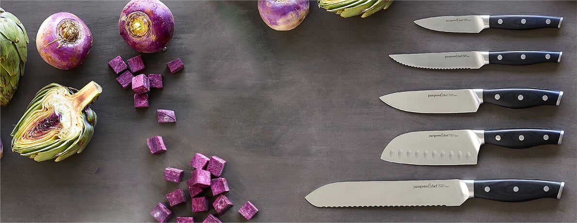 cutlery shown off with some onions