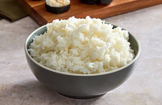 A bowl filled with white rice