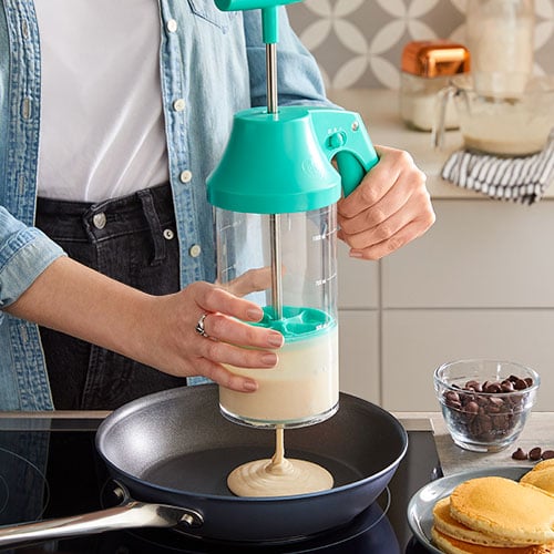 Chef Buddy Pancake Batter Dispenser Cup - with Spring-Loaded