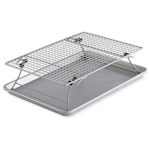 USA Pan 2-Piece Half Sheet & Baking Rack Set, Silver