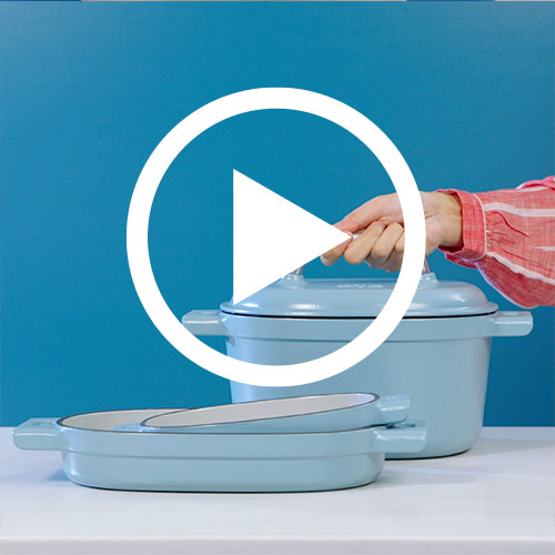 6qt. Enameled Cast Iron Dutch Oven, Blue Shop Pampered Chef US Site