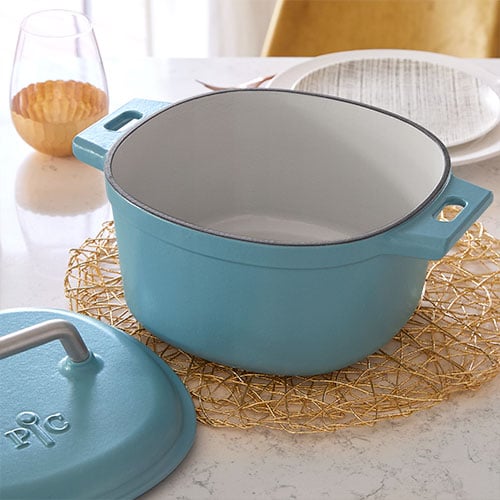 6qt. Enameled Cast Iron Dutch Oven, Blue Shop Pampered Chef US Site