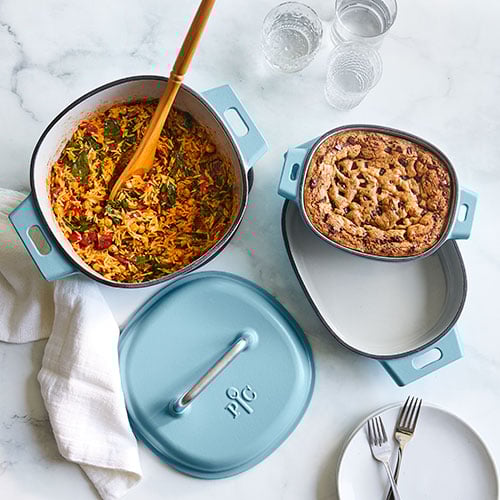 Enameled Cast Iron Set, Blue Shop Pampered Chef US Site