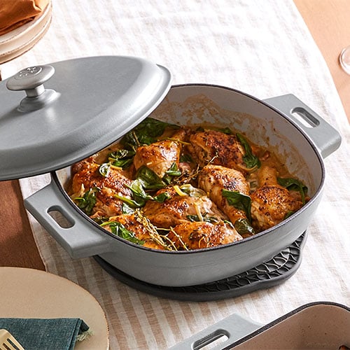 Enameled Cast Iron Skillet with Lid - Shop