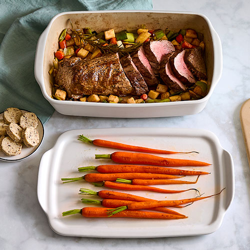 Stone Rectangular Baker With Tray