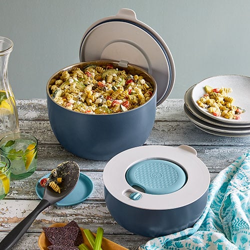 Keep your food hot with Pampered Chef Insulated Bowls 