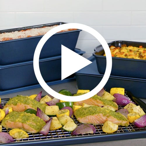 Play Brilliance Nonstick Long Loaf Pan Set with Lids Video