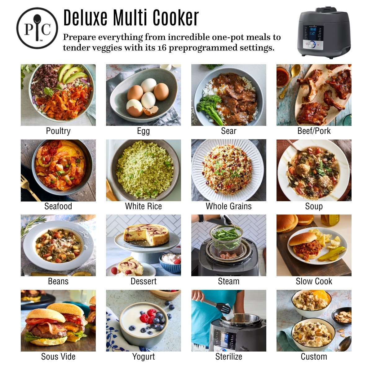 Deluxe Multi Cooker w/ Lid