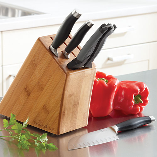 Small Bamboo Knife Block Set Shop Pampered Chef US Site