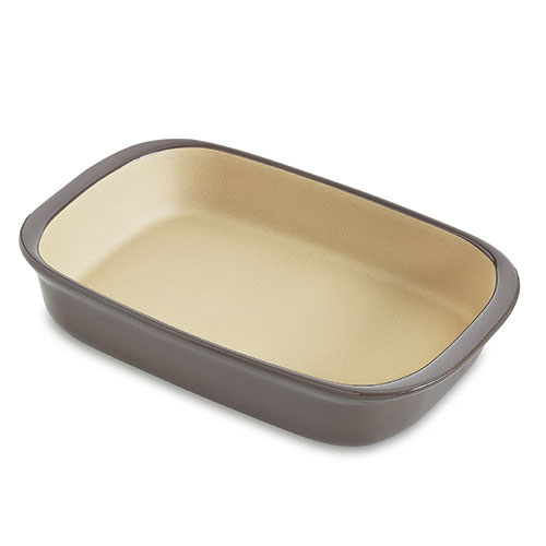 Ship Pampered Chef Taupe Mini Baker #1361 Stoneware RV for sale online 