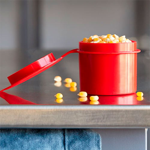 Popcorn Powder's Microwavable Silicone Collapsible Red Popcorn Popper