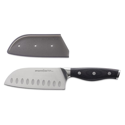 Pampered Chef 1577 5 Forged Steel, Full Tang Santoku Knife Brand New