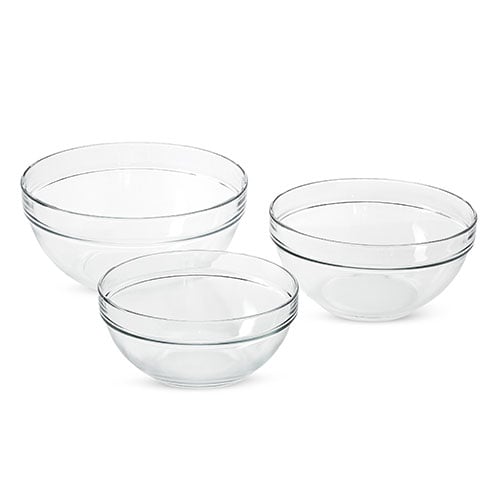 Pampered Chef Glass Mixing Bowl Set 2 3 4 5 qt New 2015 31752