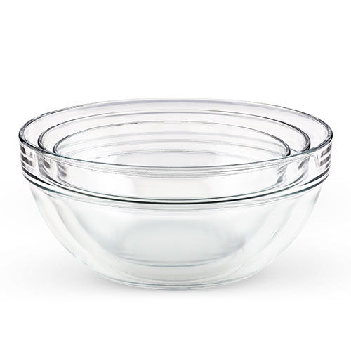 Glass Prep Mixing Bowls, Set of 8