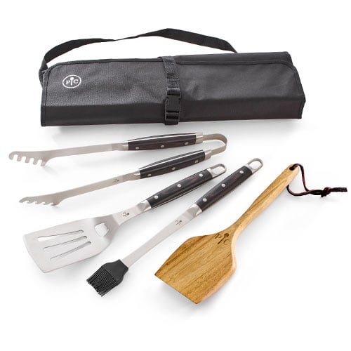 Wood-Handled 9-Piece Barbecue Tool Set + Reviews