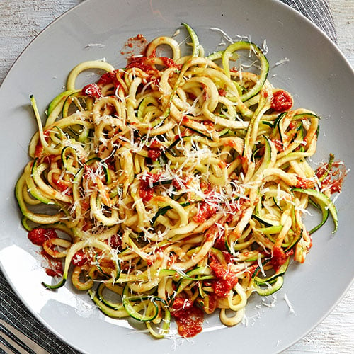 Zucchini Noodles With Crushed Tomato Sauce