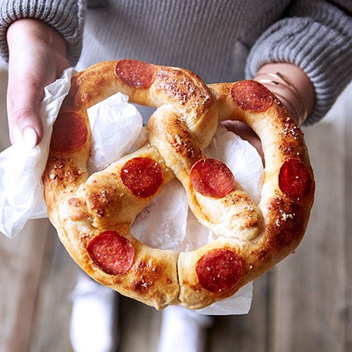 Pepperoni Pizza Stuffed Pretzel - Recipes | Pampered Chef Canada Site
