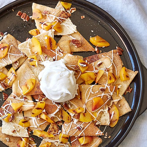 Peaches and Cream Dessert Nachos