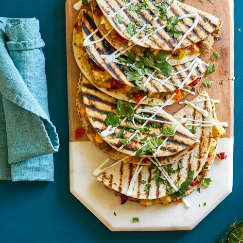 Turkey Sausage & Pepper Breakfast Quesadillas