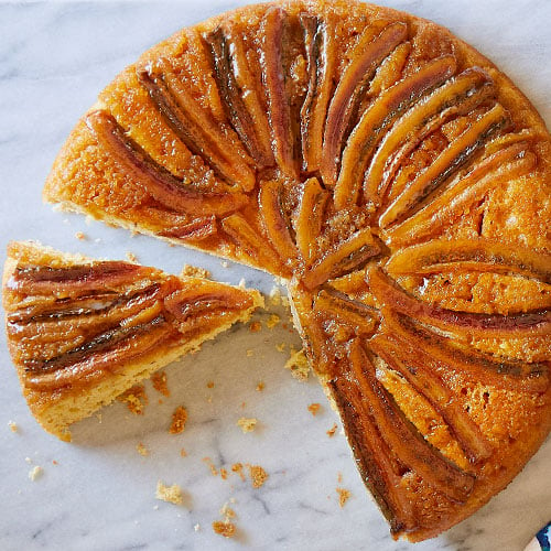 Upside-Down Caramelized Banana Skillet Cake