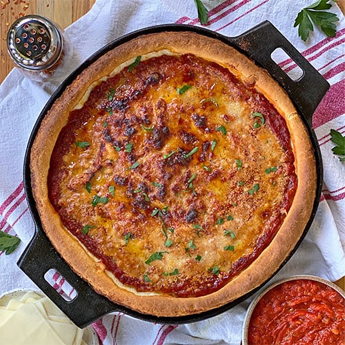 Deep-Dish Cast Iron Pizza Recipe