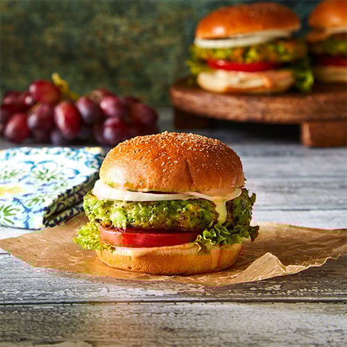Broccoli-Cheddar Burgers