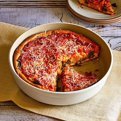 Deep Dish Meatball Pizza 