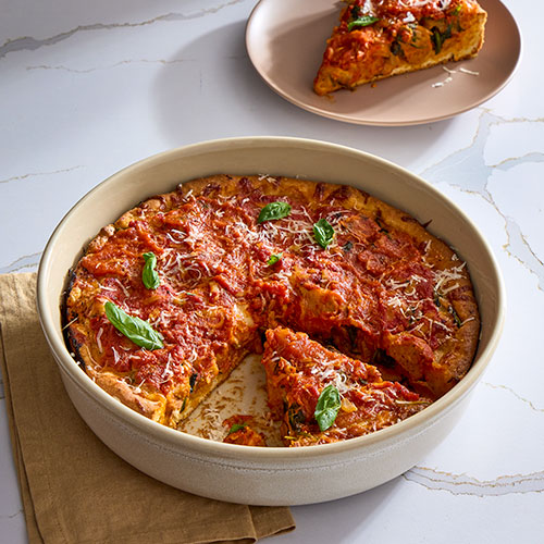 Deep Dish Meatball Pizza