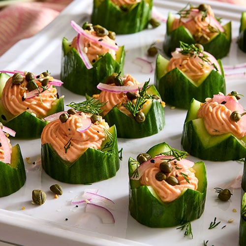 Cucumber & Smoked Salmon Canapes