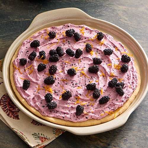 Blackberry Cheesecake Cookie Pizza
