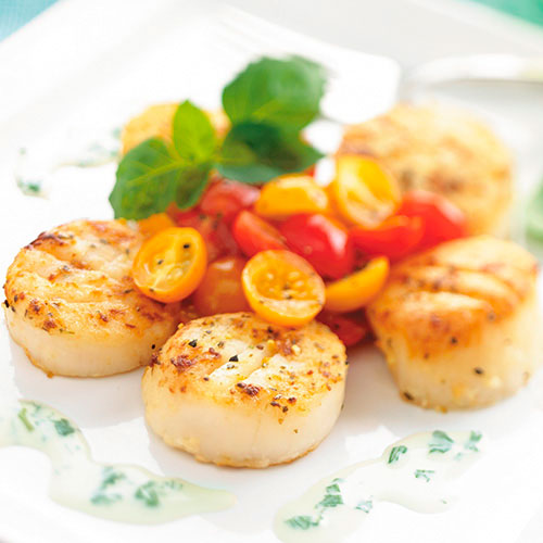Seared Scallops with Basil Sauce Recipes Pampered Chef US Site