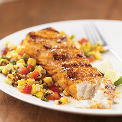 ChiliLime Halibut with Grilled Corn Salsa Recipes Pampered Chef US